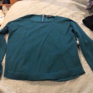 Green Cable & Gauge sweater with Gold Zipper